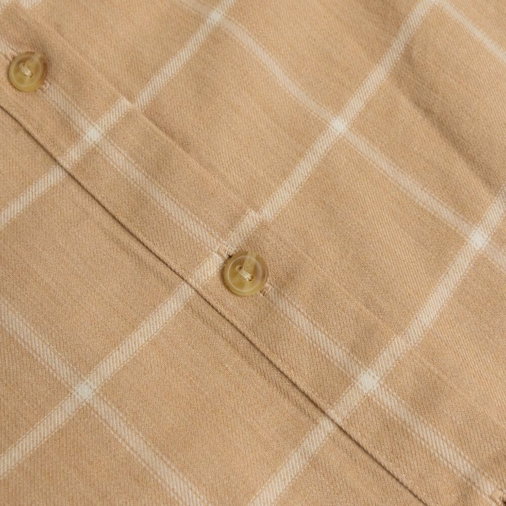 Uniqlo Soft Brushed Long Sleeve Shirt Plaid Checked Beige - Picture 7 of 12
